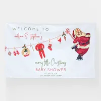 Winter Santa Baby Little Christmas Baby Shower Banner