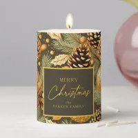 Earth Tones Christmas Pattern#29 ID1009 Pillar Candle