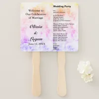 Abstract Spring Colors Wedding Party List Hand Fan