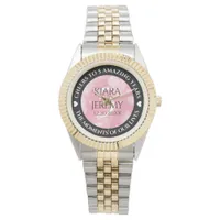 Elegant 5th Rose Quartz Wedding Anniversary Watch