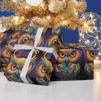 Cosmic Owl of Wisdom Wrapping Paper