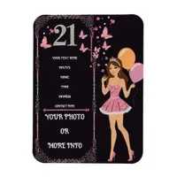 Birthday design with personalized photo options magnet