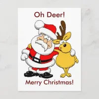 Oh Deer Merry Christmas Postcard