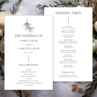 Formal Black And White Wedding Program