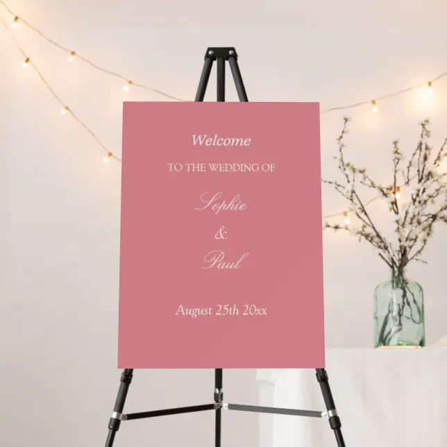 Elegant Blush Pink Wedding Welcome Sign