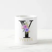 Watercolor Floral Monogram Coffee Mug