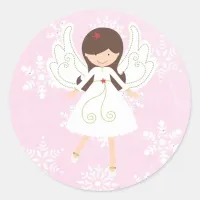 Pretty Pink Christmas Angel Sticker