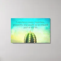 Prosperity Mantra Cactus Canvas Print