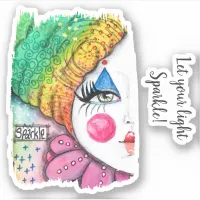 Rainbow Clown Girl Beautiful Postivity Quote Cute Sticker