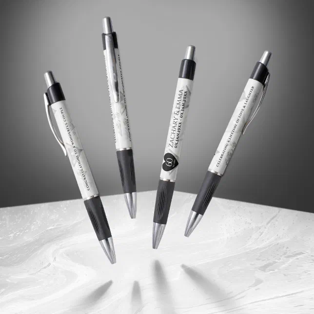 Elegant 60th Diamond Wedding Anniversary Pen