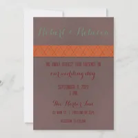 Orange and Brown Wedding Invitation