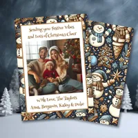 Festive Vibes and Christmas Cheer Family Photo Holiday Card