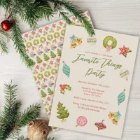 Christmas Favorite Things Party Holiday Fun Cute  Invitation