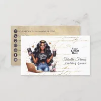 Stylish African American Crafting Queen Branding Business Card