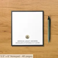 Sophisticated Brushed Gold Logo Notepad