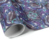 Ribbons Blue, Purple, Aqua Wrapping Paper