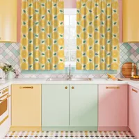 Lemon Slices on Yellow Kitschy Kitchen Curtains