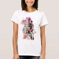 Paris Harlequin Shopping Girl T-Shirt