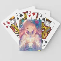 Personalized Anime Girl Sketchbook Playing Cards