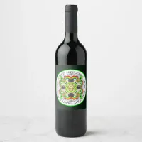 Shamrocks, Leprechauns St Patrick's Day  Wine Label