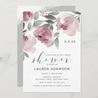 Dusty Rose Bridal Shower Soft Watercolor Invitation