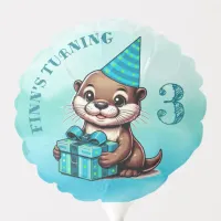 Boy's Birthday Party Otter Themed Personalized Balloon