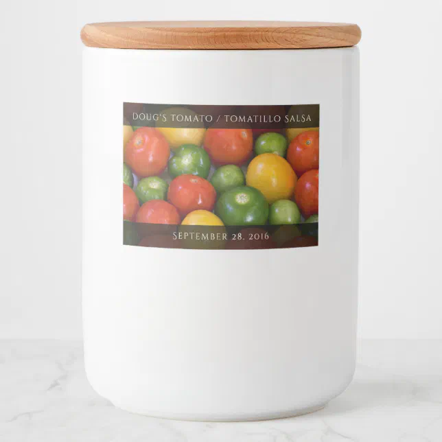 Red Yellow Tomatoes and Green Tomatillos Food Label