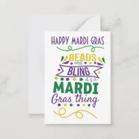 Beads And Bling It's A Mardi Gras Thing Card