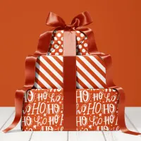 Ho Ho Ho Typography Pattern Cute Holiday Christmas Wrapping Paper Sheets