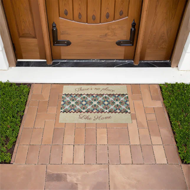 Rustic burlap and flowers doormat