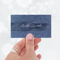 Denim Glittery Navy Brush Stroke Business Card