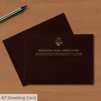 Elegant Scales of Justice Logo A7 Envelope