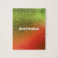 Personalize Your Name Shades Orange & Green Jigsaw Puzzle