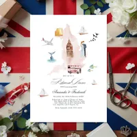 United Kingdom Destination Wedding Rehearsal Invitation