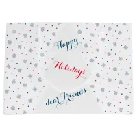 Winter snowflakes and dots pattern large gift bag