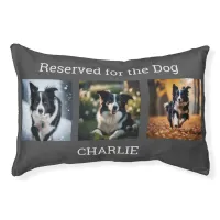 Reserved for the Dog Multi Photo Collage Dark Gray Pet Bed