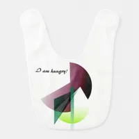 Geometric Minimalism Abstract - I am hungry Baby Bib