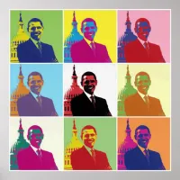 President Obama Pop Art Retro Politician Poster