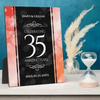 Elegant 35th Coral Wedding Anniversary Celebration Plaque