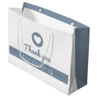 Thank You For Coming | Elegant Dusty Blue White Large Gift Bag