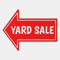 18" x 24" Bold Red Directional Yard Sale Sign