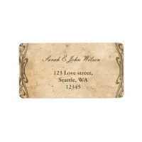 vintage wedding ,return address label