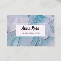 *~* Artistic Pink & Blue  Feminine Chic Peony Business Card