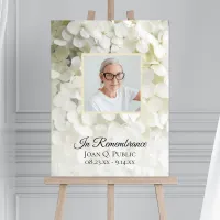 White Hydrangea Floral Celebration of Life Funeral Foam Board