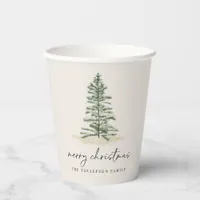 Christmas Modern Evergreen Tree Pine Needles Paper Cups