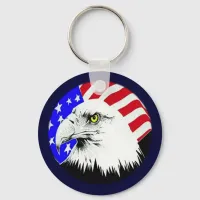Bald Eagle and American Flag Keychain