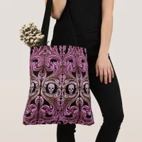 Goth Pink Ornament with Skull Tote Bag