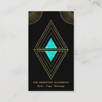 *~*  Gold  Black Triangles Alchemy Sacred Geometry Business Card