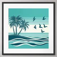 Coastal Vector Art Framed Art