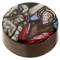 Stained Glass Jesus Chocolate Covered Cookies